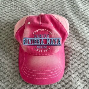 Riviera Maya Cancun Pink Embroidered Baseball Cap